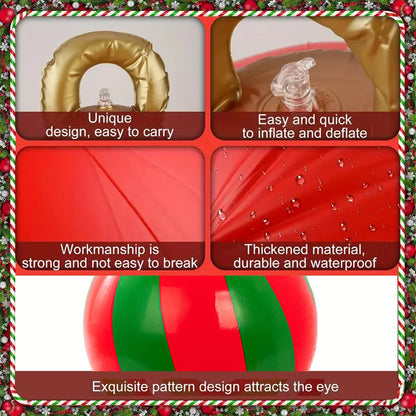 2Pcs 40cm PVC inflatable Christmas decoration ball ornament. Christmas outdoor holiday yard lawn porch decoration