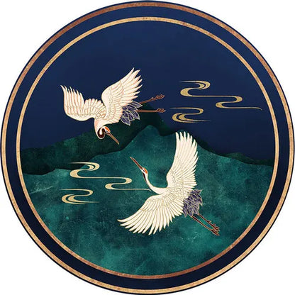 New Chinese Style Round Carpets for Living Room Home Decor Anti-Slip Floor Mat Bedroom Bedside Rug Art Studio Large Area Carpet