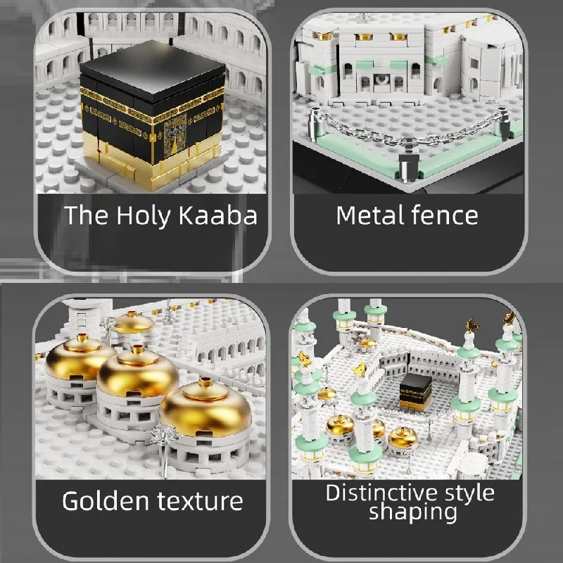 Eiffel Tower Burj Khalifa Grand Mosque of Mecca Buildings Blocks City View World Architecture Brick Model Kit DIY Adults Gift