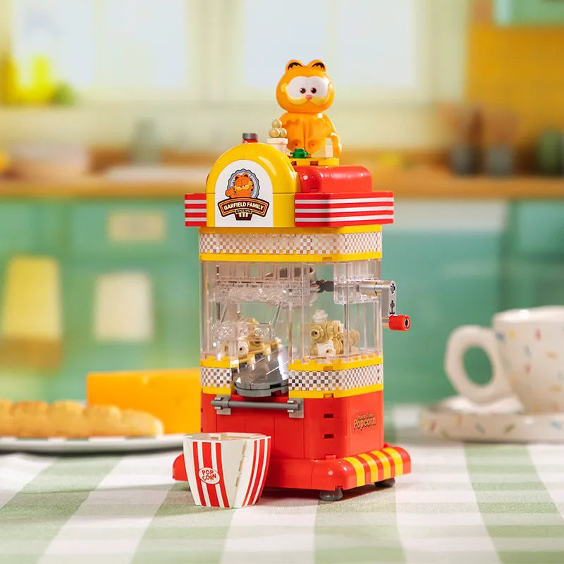 Pantasy Garfield Crystal Ball Series Fun Gashapon Machine Building Block Puzzle Model Desktop Ornament Children's Gift