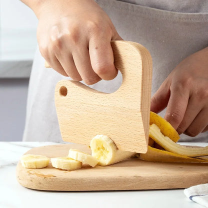 Kids Wooden Knife and Cutting Board Set Montessori Pretend Play Kitchen Toy Food Cutting Tool Educational Gift for Children