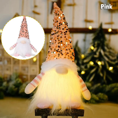 Glowing Gnome Christmas Faceless Doll 30cm Tree Decorations 2026 Night Light Xmas Gift Navidad 2027 New Year Home Decor