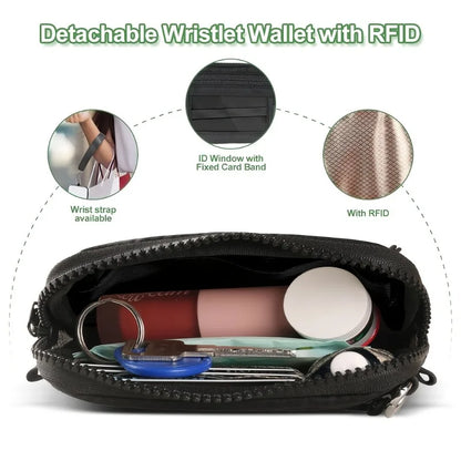 Trend Stripes Diagonal Cross Mobile Phone Lanyard Strap with Multifunctional Wallet Portable Storage Bag for Travel Anti Loss