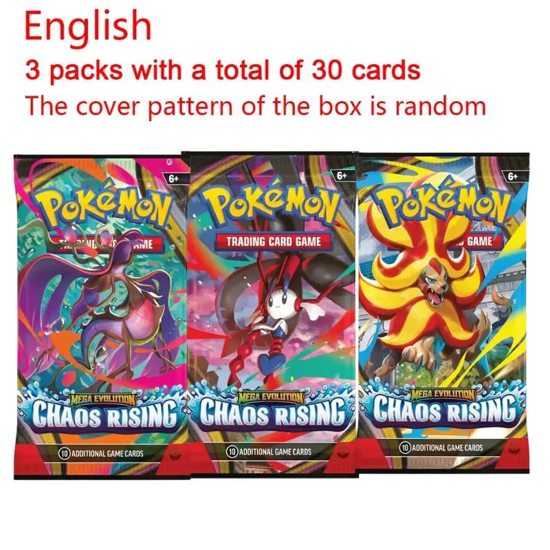 360PCS Pokémon Cards Chaos Rising Booster Box 36 Packs 360 Cards English TCG Collectible Trading Card Game Toys for Kids Gift