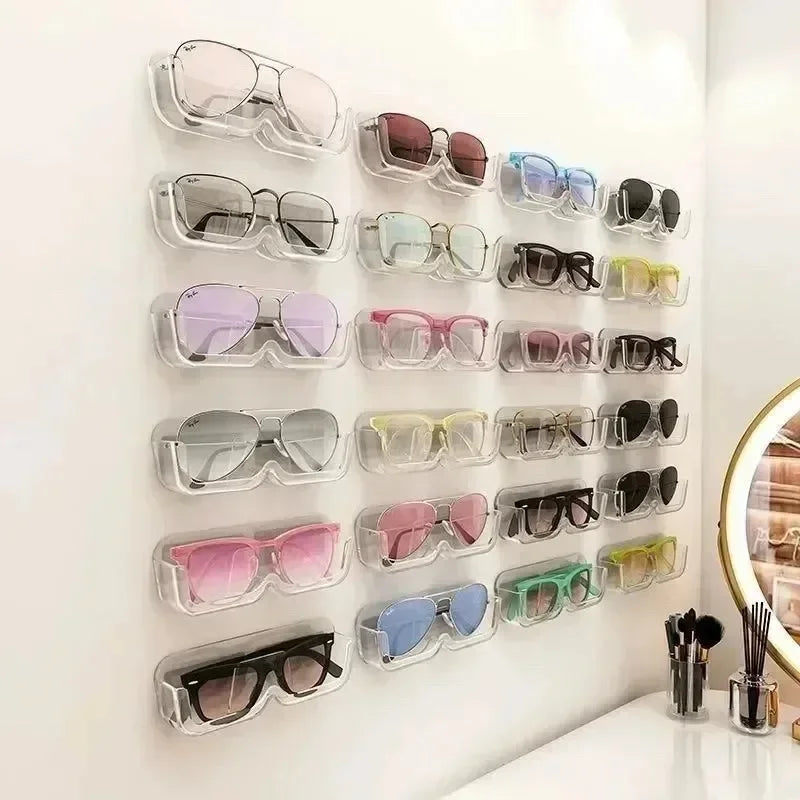 Eyeglasses Organizer Rack Wall Mounted Sun-glasses Display Holder Wardrobe Decoration Storage Box Sunglass Organizer