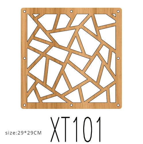 10pcs Room Hanging Screen Partition Guest Room Divider Panel wooden color Living Room Office Simple Chinese Hollowing Screen