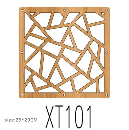 10pcs Room Hanging Screen Partition Guest Room Divider Panel wooden color Living Room Office Simple Chinese Hollowing Screen