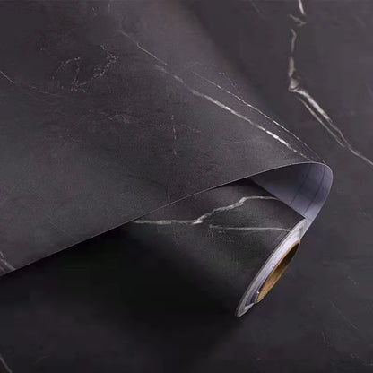 Thick Matte Marble Pattern PVC Self-Adhesive Wallpaper Waterproof Film Furniture Kitchen Countertop Oil-Proof Rock Wall Sticker