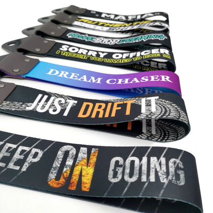1PC New JDM Tow Strap Car Trailer Strap Tow Bar Nylon Car Tow Rope Hook Front Bumper Decorative Tow Hook Tuning shitbox