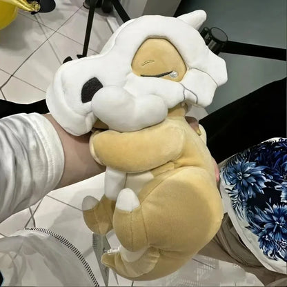 32cm Anime Sleeping Cubone Dinosaur Head Mask Plush Toy Soft Pillow Room Decorative Seat Cushion Cute Companion Comfort Doll