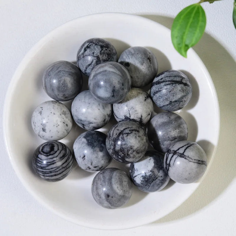 16mm Natural Crystal Ball No Hole Beads, Polished Agate Gemstone Sphere Bulk for DIY Jewelry Crafts Home Decor Gifts