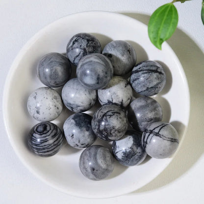 16mm Natural Crystal Ball No Hole Beads, Polished Agate Gemstone Sphere Bulk for DIY Jewelry Crafts Home Decor Gifts