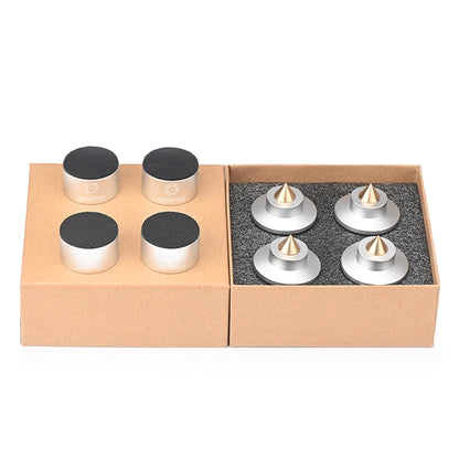 HiFi 4Pcs Speaker Spike Stand Foot Pads Aluminum Alloy Mixer Carbon Fiber Adjustable Shock-absorbing Feet Pegs for Speakers