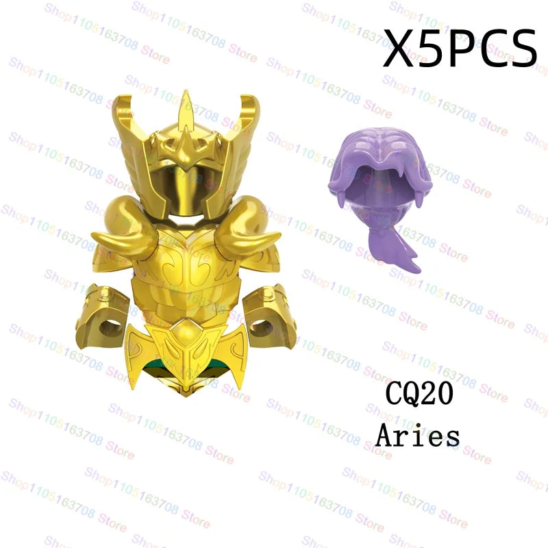 Saint Seiya Japanese Anime Cartoon Bricks Dolls Aiolia Aiolos Model Toys Building Blocks Figures Assembly Toys Gifts CQ11-22