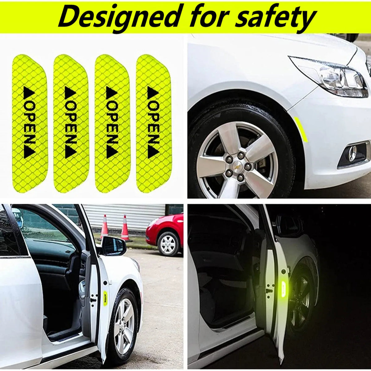 Reflective Car Accessories Door Sticker Safety Tape Inside Auto For Porsche Cayenne Mini F56 Ioniq 5 Ford Focus Mk4