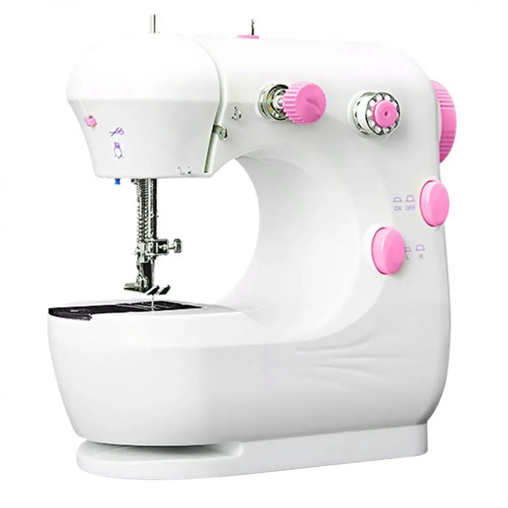 Mini Sewing Machines Portable Electric Household Stitching Sew Fabric Pedal Mini Foot Hand Table Model Sewing Electric Machine
