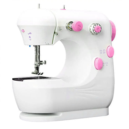 Mini Sewing Machines Portable Electric Household Stitching Sew Fabric Pedal Mini Foot Hand Table Model Sewing Electric Machine
