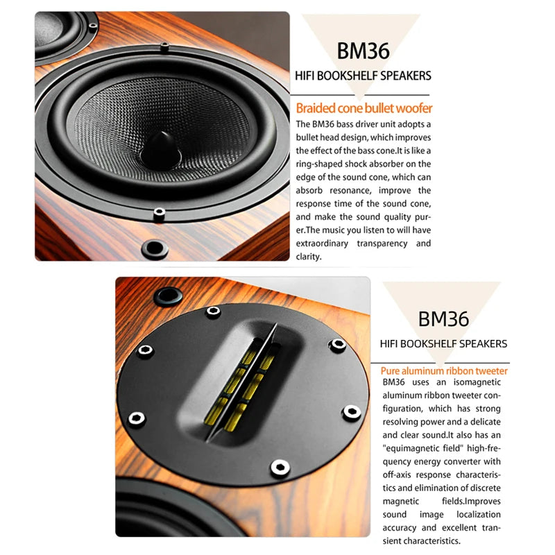BM36Speaker High Fidelity HIFI Speaker Audiophile Grade Passive Bookshelf Speaker