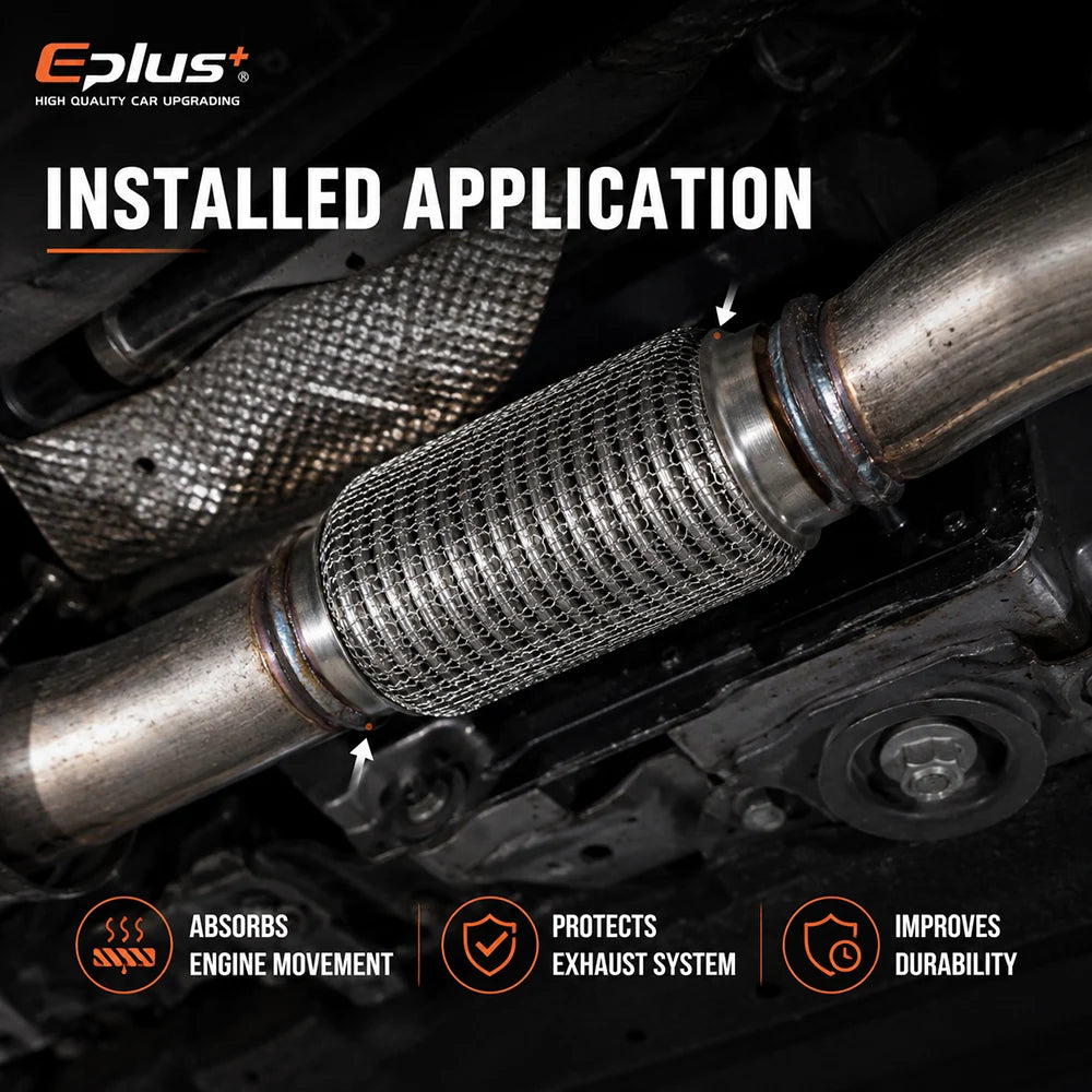 Universal Automotive Chain Link Mesh Exhaust Hose Stainless Steel Braided Flexible Bellows for Car Exhaust System Replacement