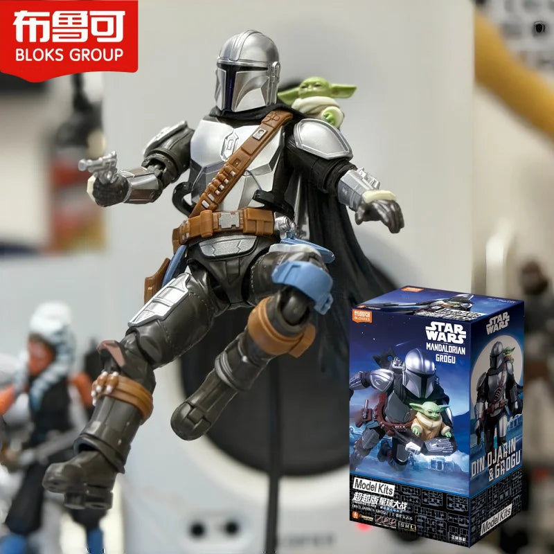 Original Blokees Star Wars Champion Class The Mandalorian & Grogu Assembly Movable Action Model Figures Collection Peripheral
