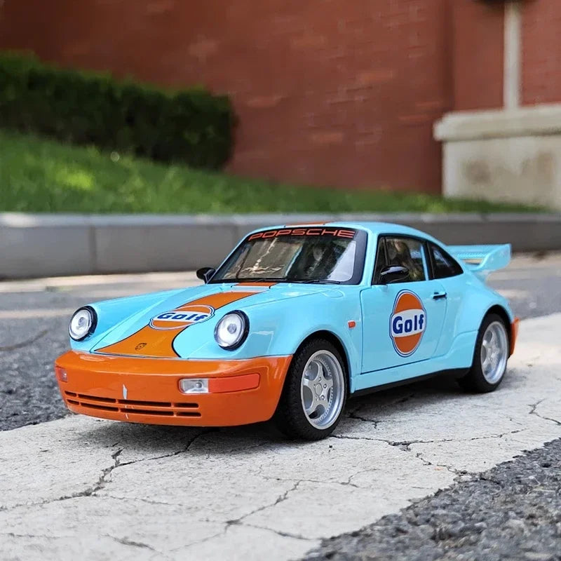 1:24 Porsche 964 Carrera RS 911 Alloy Car Diecasts &Toy Vehicles Car Model Sound and Light Pull Back Car Toys For Kids Gifts