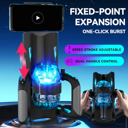 THRUSTING-PRO Thrusting High Speed Male Masturbator Machine Automatic Telescopic Masturbation Cup Handsfree Sex Toy For Men
