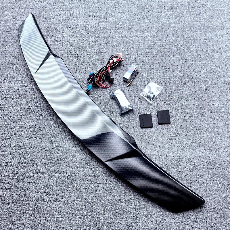 Universal Intelligent Electric Lift Spoiler Led Light Trunk Wing Lip ABS Carbon Fiber Car Modification For Hatchback & Sedan