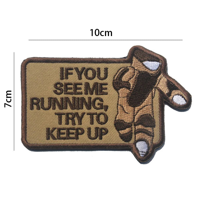 Outdoor Bag Accessories EOD English Pattern Embroidery + Reflective PVC Armband Morale Backpack Hook and Loop Patch