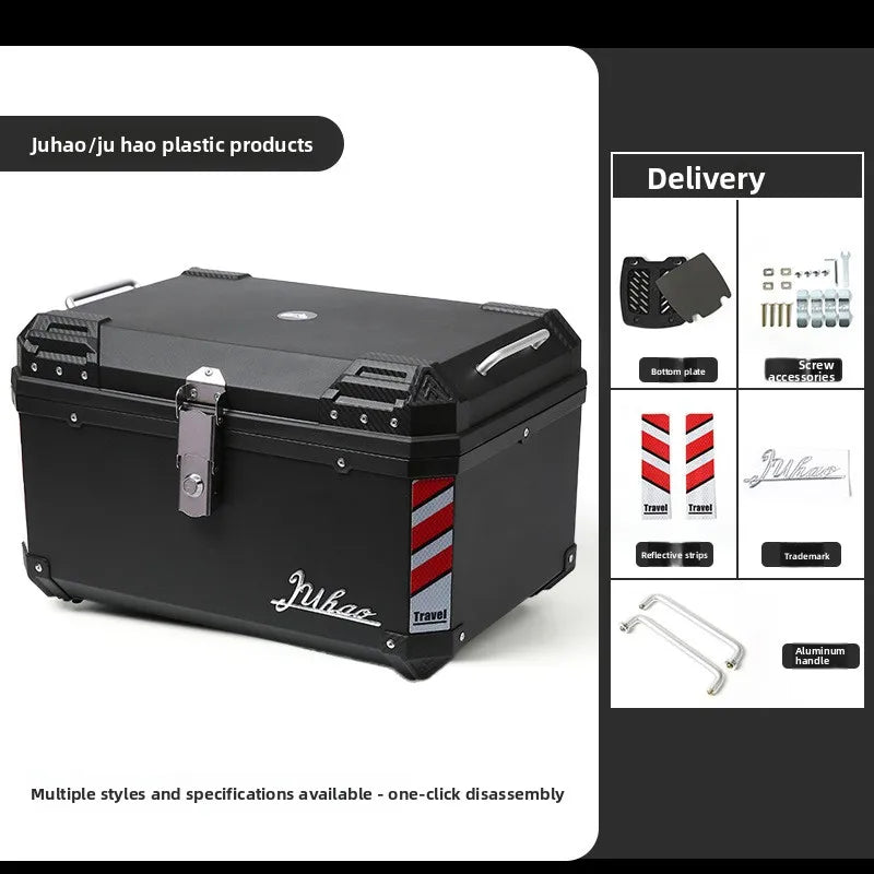 68L Electric Vehicle Trunk Large-Capacity Universal Motorcycle Tail Box Waterproof Electric Bike Delivery Storage Box