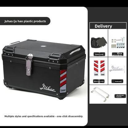 68L Electric Vehicle Trunk Large-Capacity Universal Motorcycle Tail Box Waterproof Electric Bike Delivery Storage Box