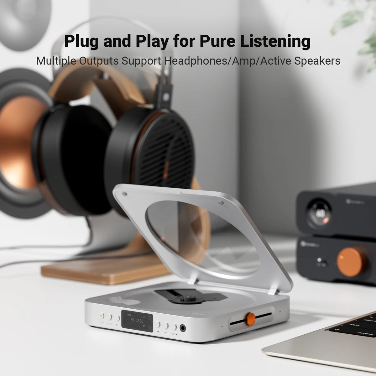 Fosi Audio Merak HiFi CD Player with Remote CS43131 DAC 210MW *2 Headphone Amp Supports USB Ripping USB Drive Input