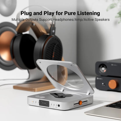 Fosi Audio Merak HiFi CD Player with Remote CS43131 DAC 210MW *2 Headphone Amp Supports USB Ripping USB Drive Input