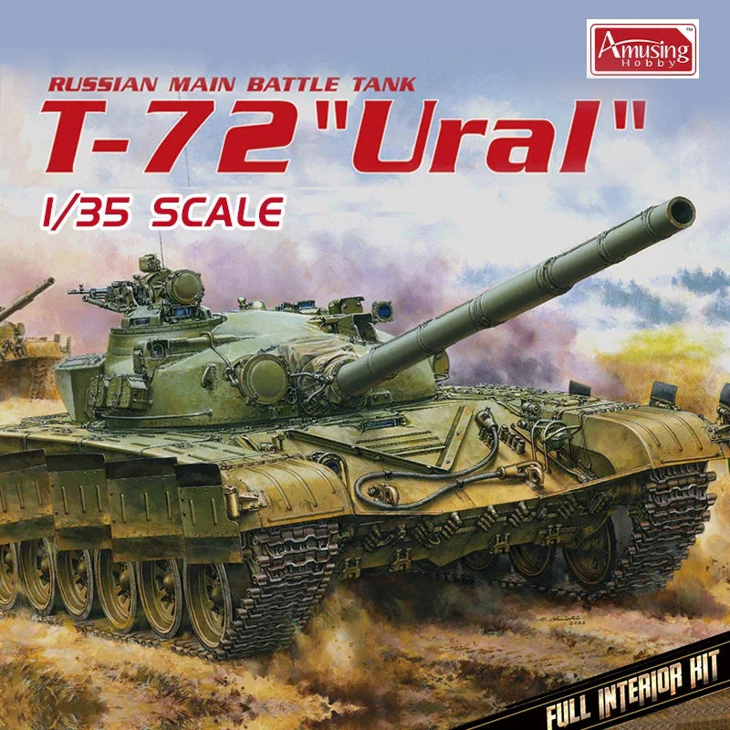 Amusing Hobby 35A052 1/35 Russian Main Battle Tank T-72 "Ural" Full Interior Kit Collection Military Assembled Tank Model Kit
