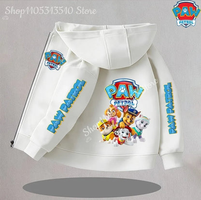 Paw Patrol Kids Thin Hooded Coats Anime Chase Zipper Sweatshirts Outwear Fashion Spring Fall Hoodies Sportwear Children Clothes