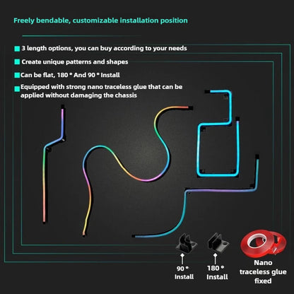ARGB Motherboard PC Case Decoration 5V LED Strip - RGB Phantom Sync with Screen, AURA Sync Compatible 3Pin LED Strip
