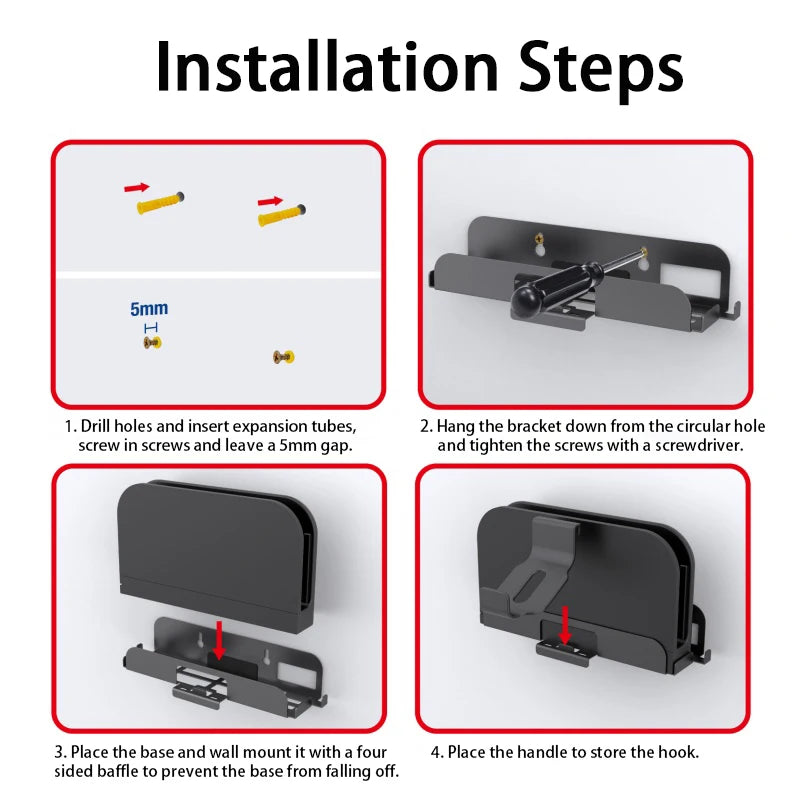 Host Stand for Switch 2 Wall Mount Host Stand for Switch 2 Game Console Host Storage Rack Hanging Wall Holder Bracket Hanging