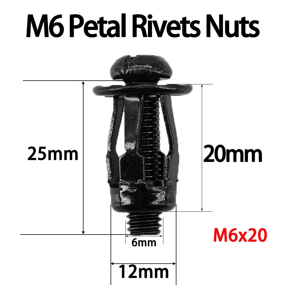 M4 M5 M6 Petal Rivet Nuts Carbon Steel Molly Jack Nut License Plate Fixing Metal Panel Clamp Lock Rivnut Screw Nut Kit Nutsert