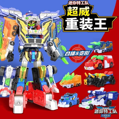 MiniForce 6 V Rangers VOLT LEGEND KING V 6 in 1 Transformation Combiner Deformation Robot Action Figure Toys