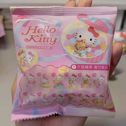 MOETCH Sanrio Hello Kitty Companion Memory Themed Cute Bean Mystery Blind Box Gifts Toy Model Anime Figures Collect Ornaments