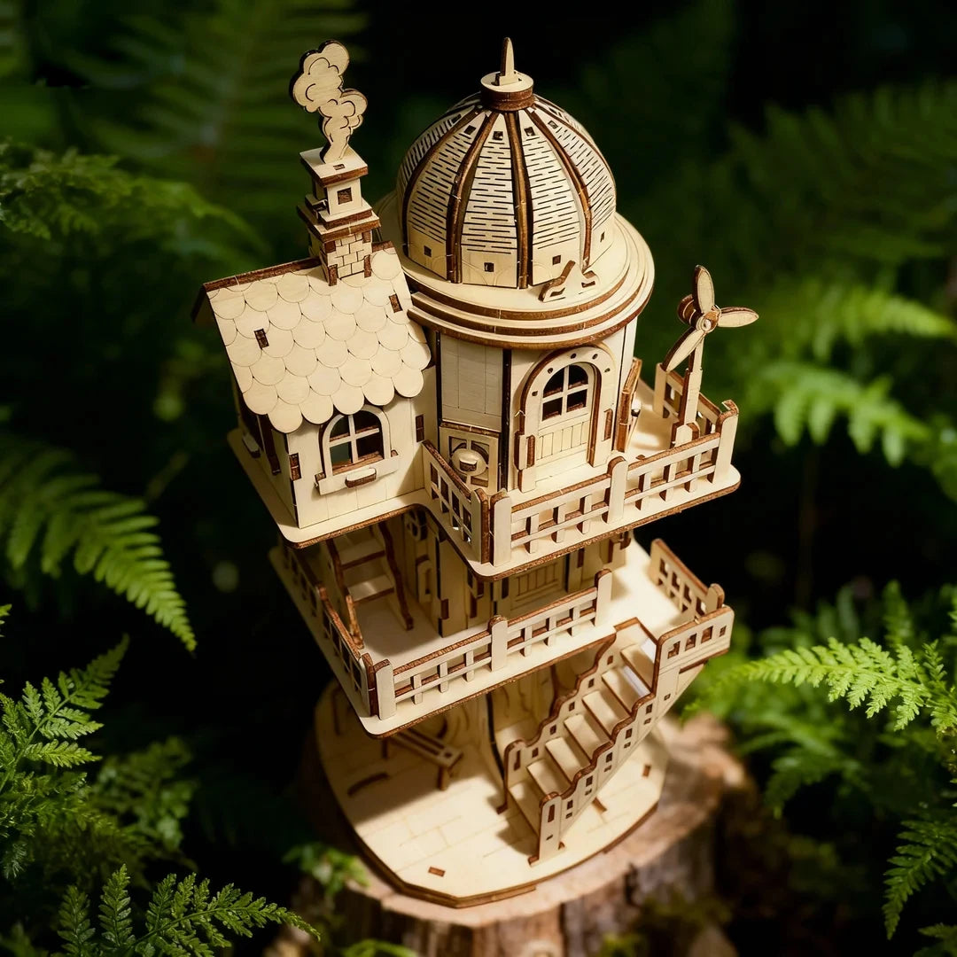 3D Stereo Puzzle Tree House Wooden DIY Puzzle Model Desktop Decoration Ornaments Holiday Gift