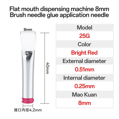 5Pcs 7-8mm Flat Mouth Soft Brush Needle Dispensing Injection Needle Precision Dispensing Machine Glue Coating Needle