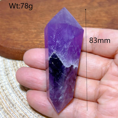 Natural Crystal Two Color Amethyst Double Point Tower Healing Rainbow High Quality Gemstones Energy Home Decorations Gift