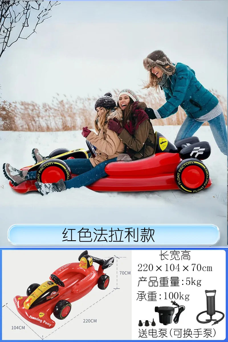 Water Inflatable Sports Car Floating Row Bed Racing Kart Floating Boat Backrest Air Cushion Swimming Pool Party