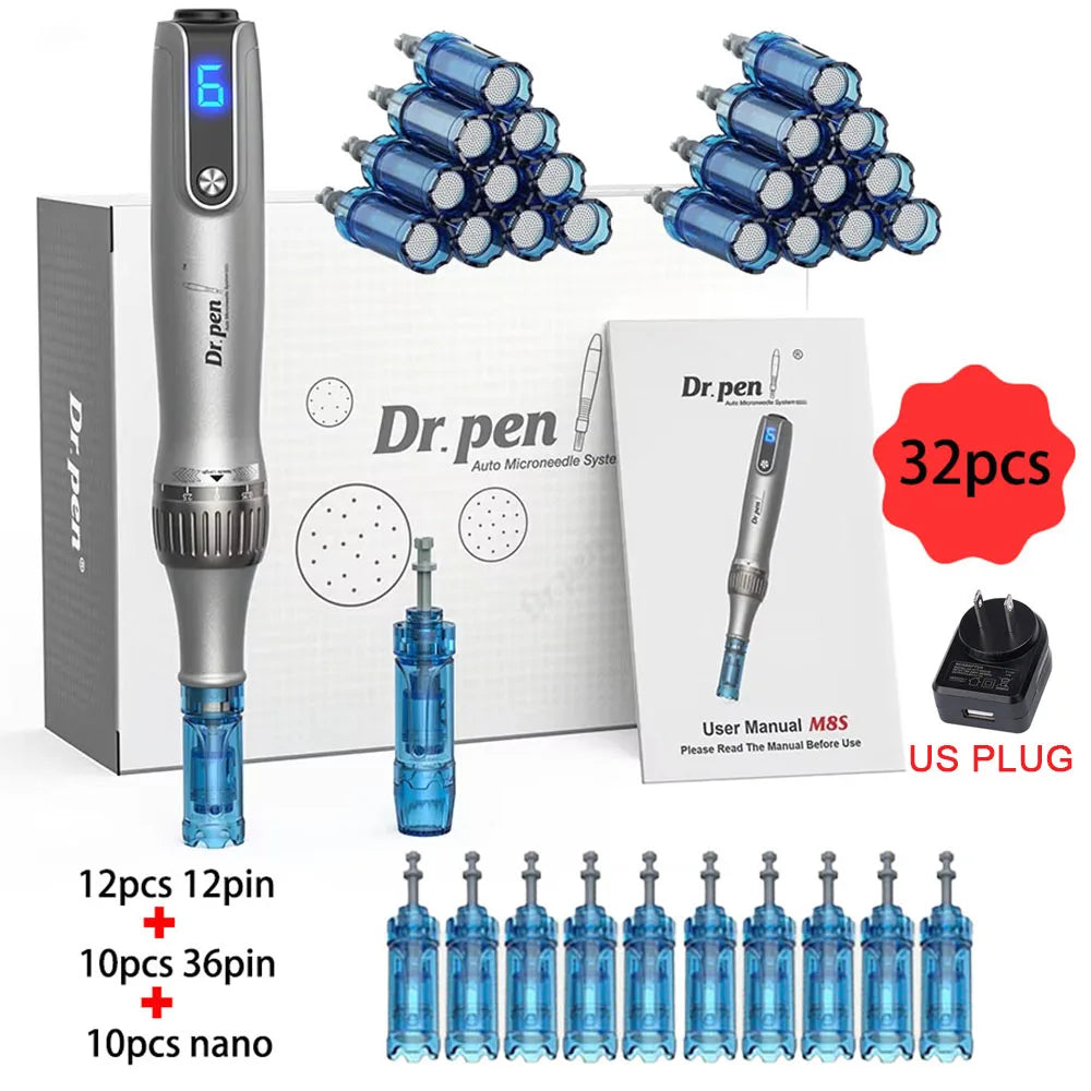 Dr Pen Ultima M8S-W With Needles gifts Wireless Professional MTS Derma Pen For BB Glow Beauty Salon Machine needle length 0.25mm
