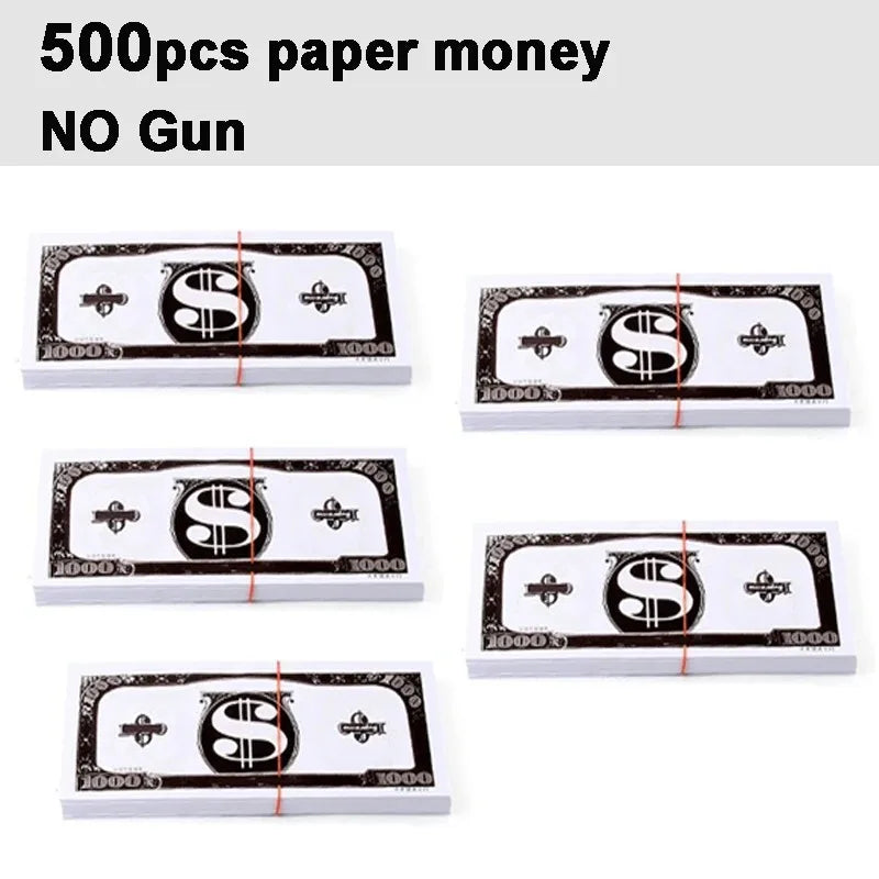 Shoot Money Gun Toy Funny Party Game Banknote Shoot Pistol Paper Money Wedding Birthday Decoration Shooter Throwing Toys Kids