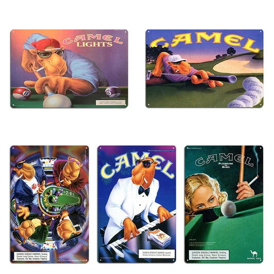 Vintage Joe Camel Roulette Ad Metal Plaque Poster Party Club Classic Pub Wall Cave Character Joe Camel Tin Sign Poster