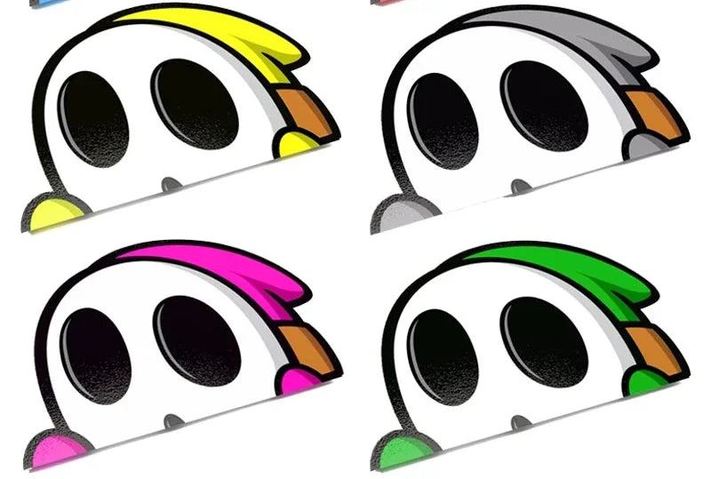 Car Stickers Cartoon Shy Guy Peeker Chibi Big Head Decal JDM Window Car Bumper Graffiti Decoration
