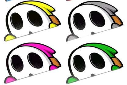 Car Stickers Cartoon Shy Guy Peeker Chibi Big Head Decal JDM Window Car Bumper Graffiti Decoration