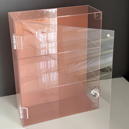 1pc Open Door Acrylic Display Cabinet with Handle, Transparent Dustproof Large Capacity Storage, Can Store Models and Cosmetics