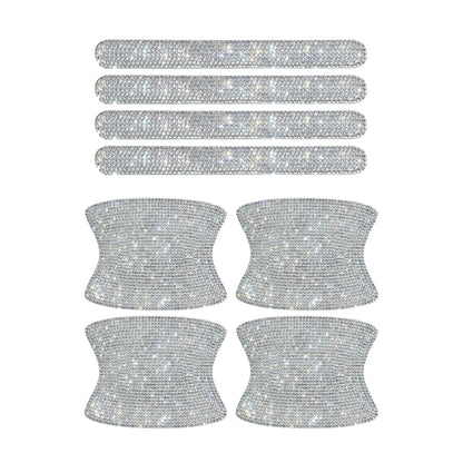 8PCS Universal Car Door Handle Sticker Decal Warning Diamond Auto Strip Driving Safety Bling Car Accessories for Girls Wholesale